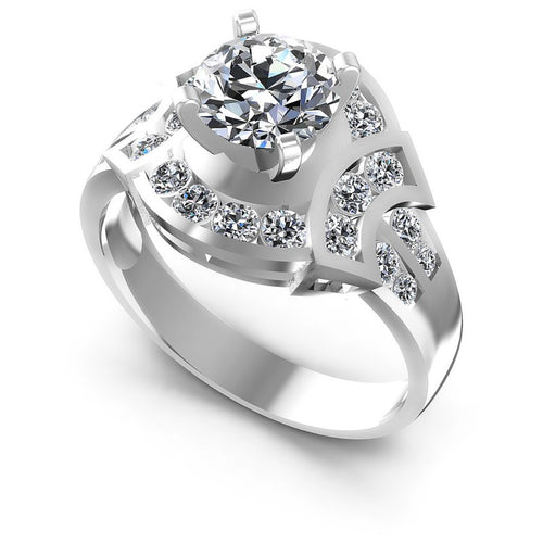 Round Diamonds 0.95CT Engagement Ring in 14KT White Gold