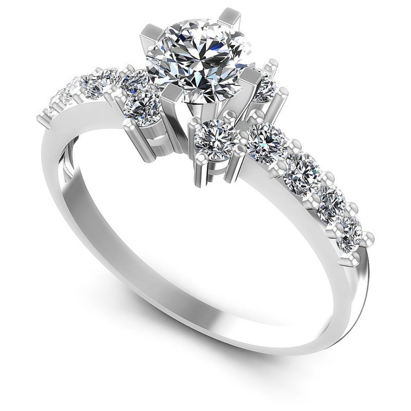 Round Diamonds 0.75CT Engagement Ring in 14KT White Gold