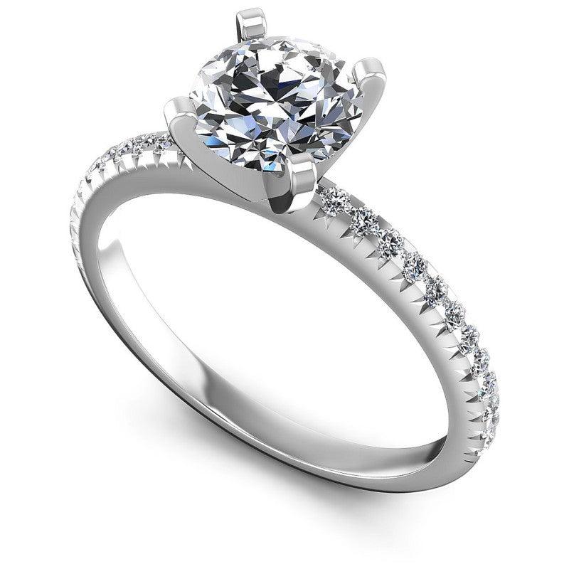 Round Diamonds 0.55CT Engagement Ring in 14KT White Gold