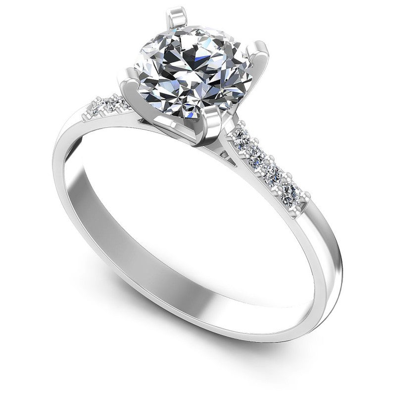Round Diamonds 0.50CT Engagement Ring in 14KT White Gold