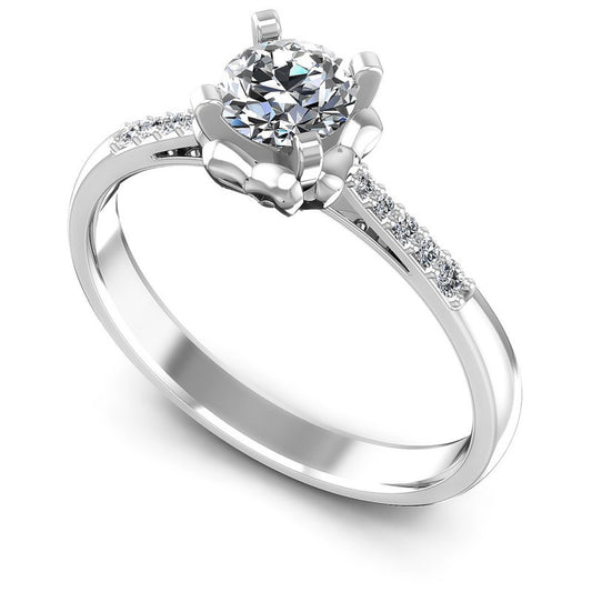 Round Diamonds 0.50CT Engagement Ring in 14KT White Gold
