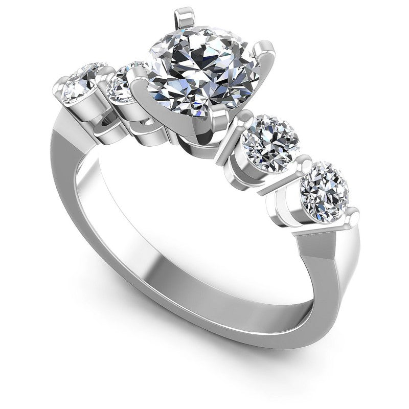 Round Diamonds 0.90CT Engagement Ring in 14KT White Gold
