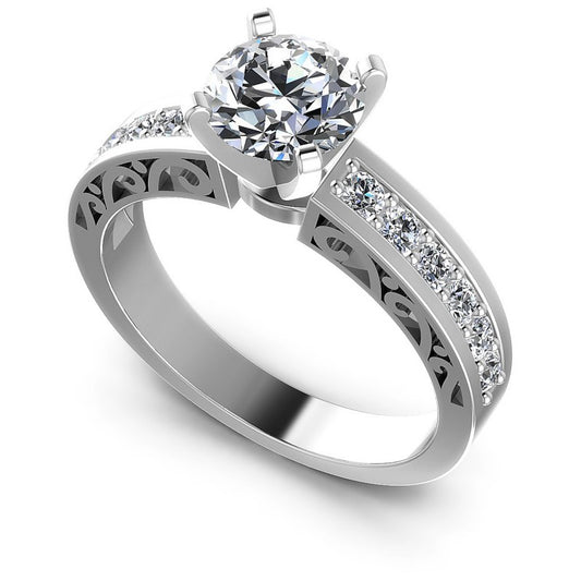 Round Diamonds 0.75CT Engagement Ring in 14KT White Gold