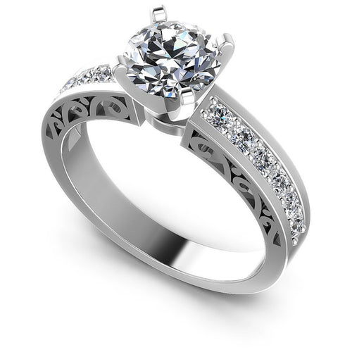 Round Diamonds 0.75CT Engagement Ring in 14KT White Gold