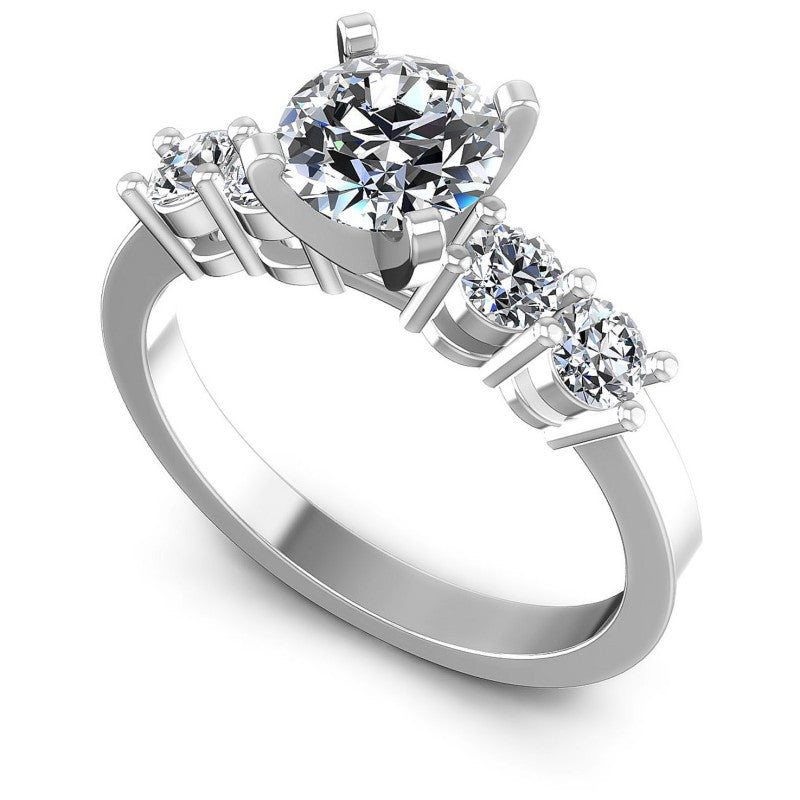 Round Diamonds 0.85CT Engagement Ring in 14KT White Gold
