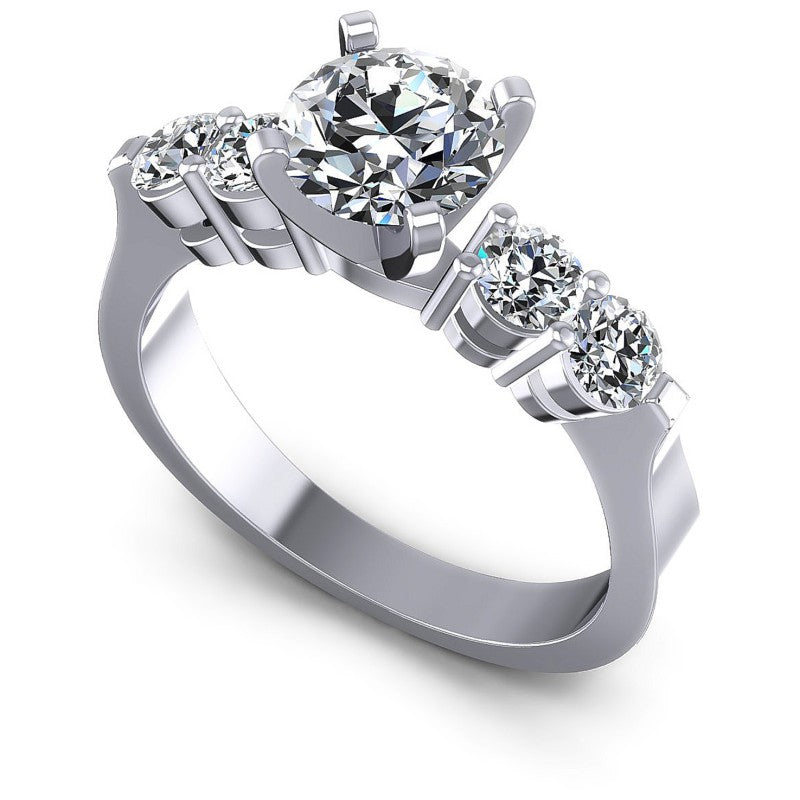 Round Diamonds 0.95CT Engagement Ring in 14KT White Gold