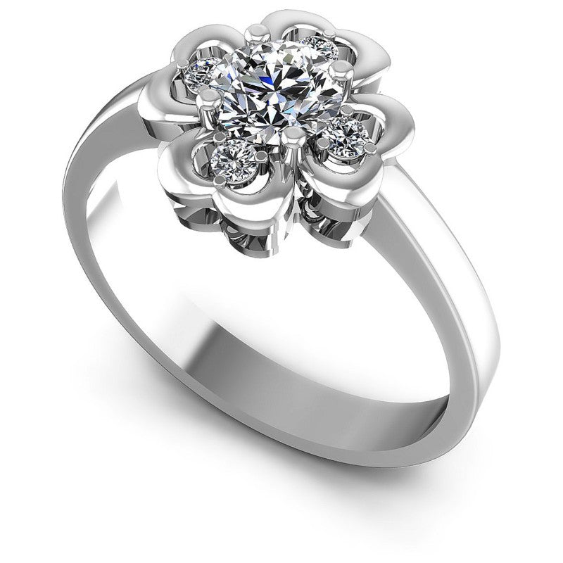 Round Diamonds 0.45CT Engagement Ring in 14KT White Gold