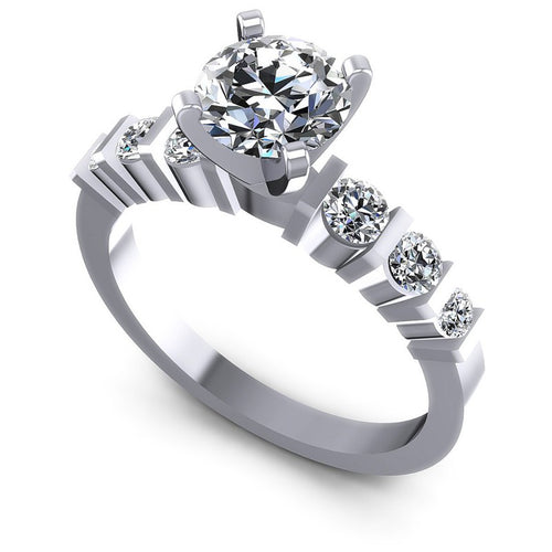 Round Diamonds 0.85CT Engagement Ring in 14KT White Gold