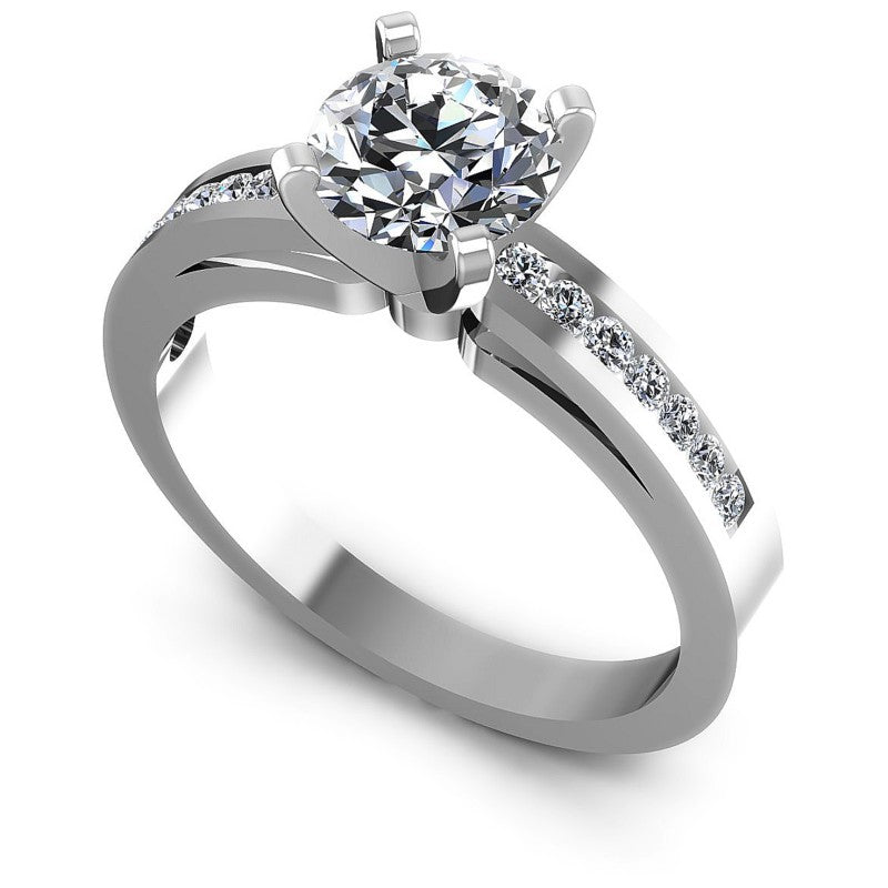 Round Diamonds 0.55CT Engagement Ring in 14KT White Gold