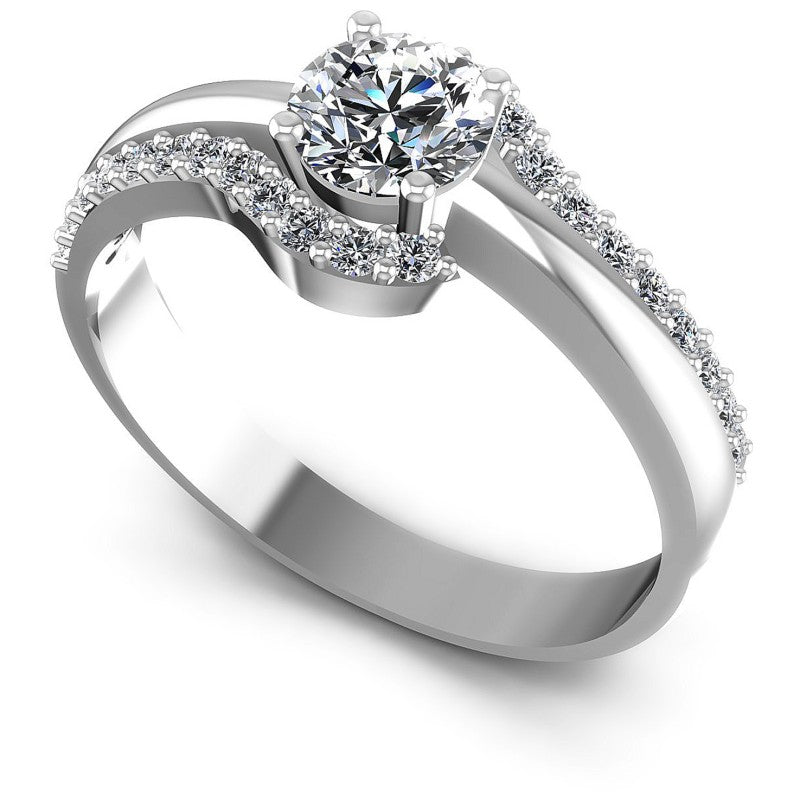 Round Diamonds 0.60CT Engagement Ring in 14KT White Gold