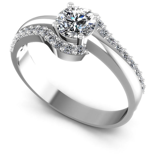 Round Diamonds 0.60CT Engagement Ring in 14KT White Gold