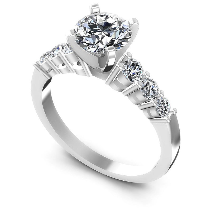 Round Diamonds 0.90CT Engagement Ring in 14KT White Gold