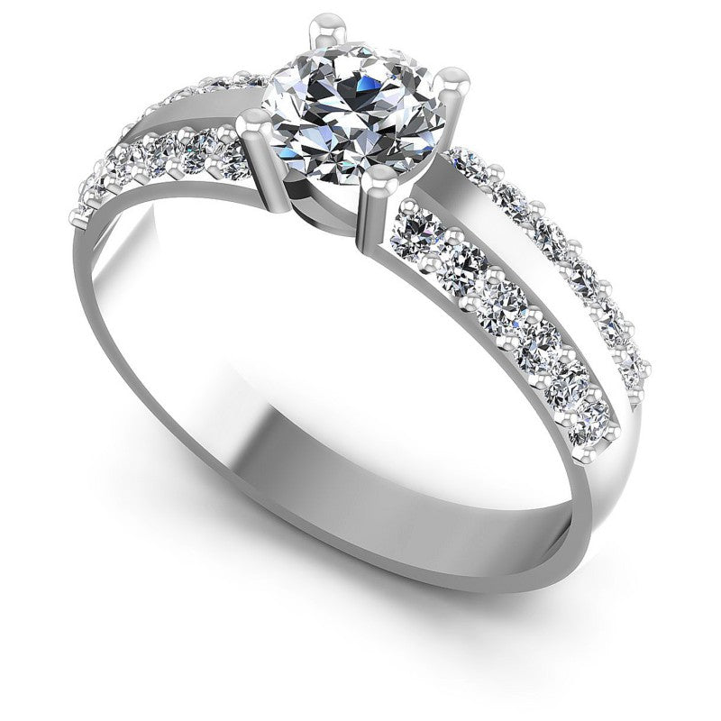 Round Diamonds 0.75CT Engagement Ring in 14KT White Gold