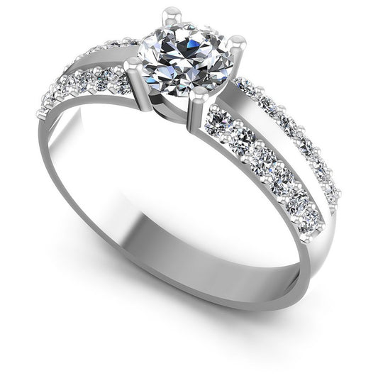 Round Diamonds 0.75CT Engagement Ring in 14KT White Gold