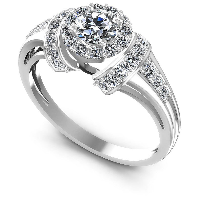 Round Diamonds 0.75CT Halo Ring in 14KT White Gold