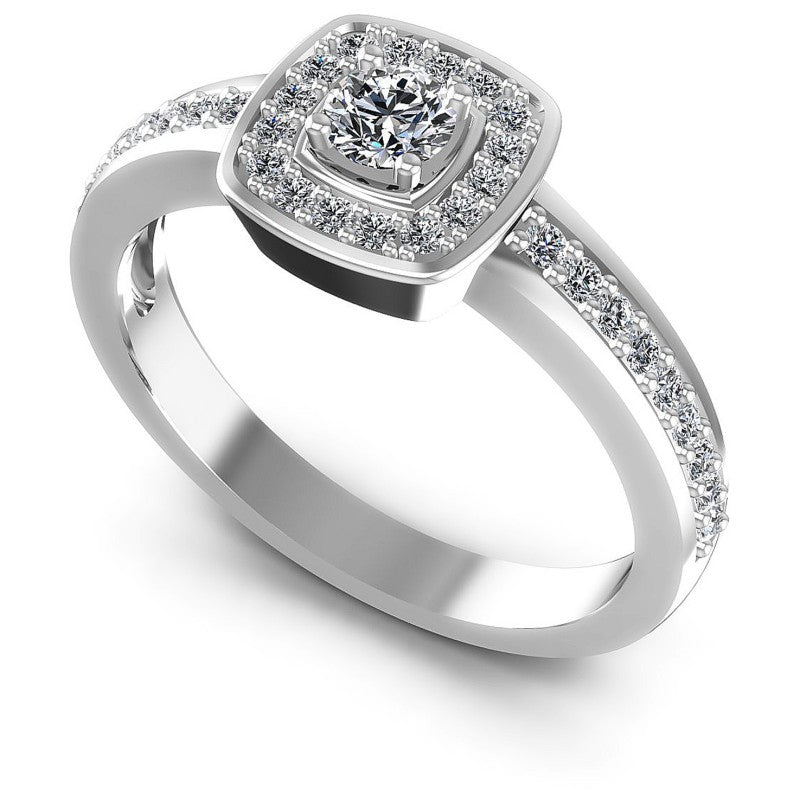 Round Diamonds 0.55CT Halo Ring in 14KT White Gold