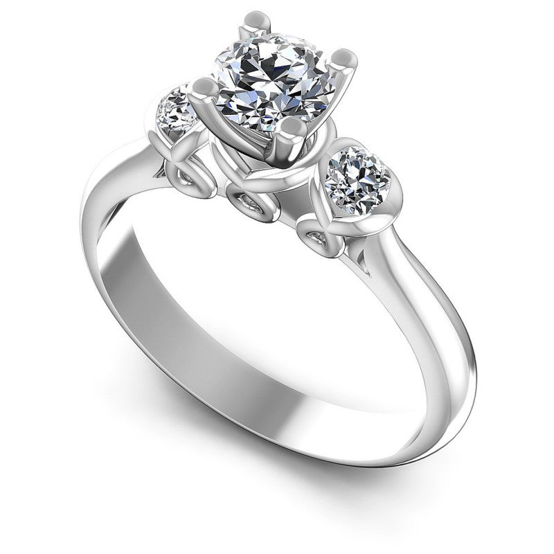 Round Diamonds 0.55CT Three Stone Ring in 14KT White Gold