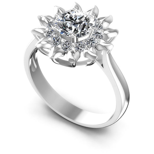 Round Diamonds 0.65CT Halo Ring in 14KT White Gold