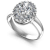Round and Oval Diamonds 0.85CT Halo Ring in 14KT White Gold
