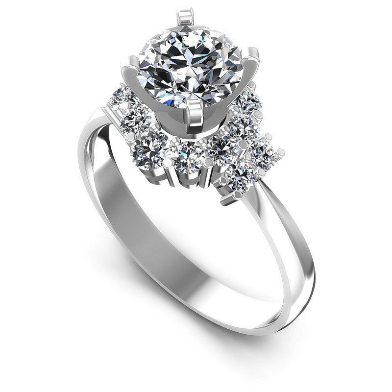 Round Diamonds 1.00CT Halo Ring in 14KT White Gold