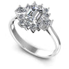 Round and Emerald and Pear Diamonds 0.95CT Halo Ring in 14KT White Gold