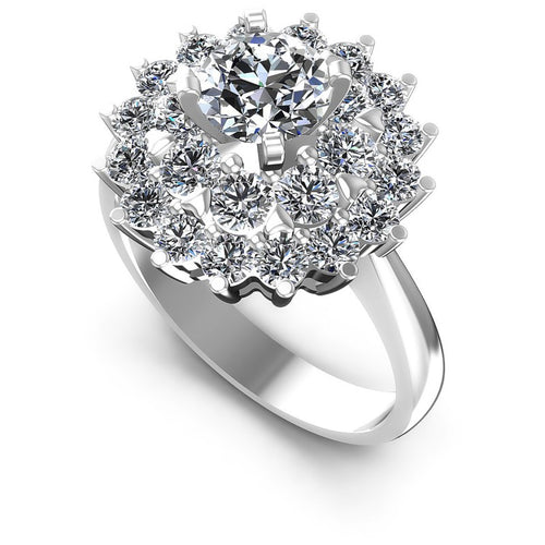 Round Diamonds 1.35CT Halo Ring in 14KT White Gold