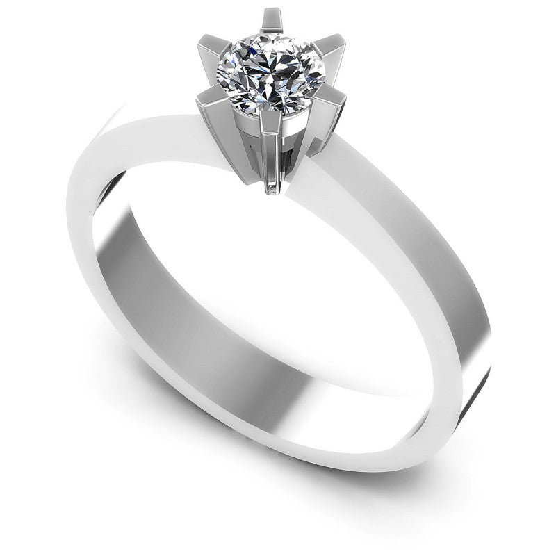 Round Diamonds 0.35CT Solitaire Ring in 14KT White Gold