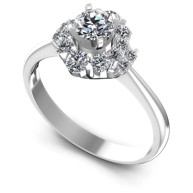 Round Diamonds 0.85CT Halo Ring in 14KT White Gold