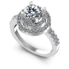 Round Diamonds 1.05CT Halo Ring in 14KT White Gold