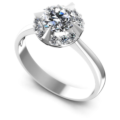 Round Diamonds 0.60CT Halo Ring in 14KT White Gold