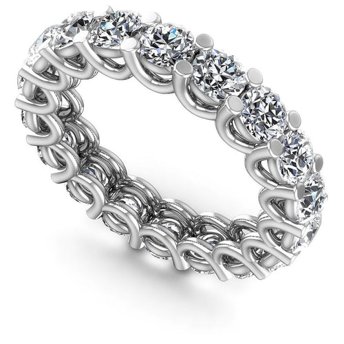 Round Diamonds 4.00CT Eternity Ring in 14KT White Gold