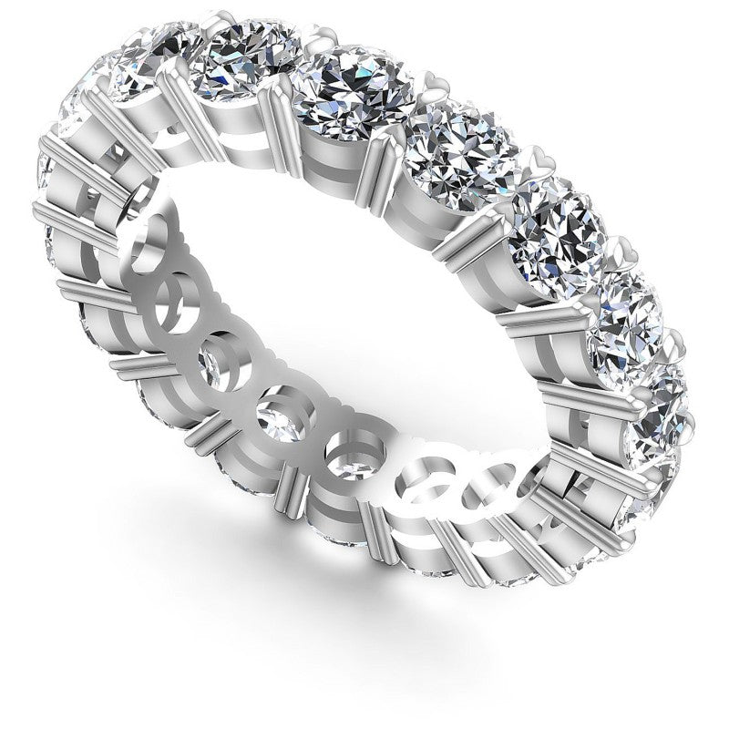 Round Diamonds 4.30CT Eternity Ring in 14KT White Gold
