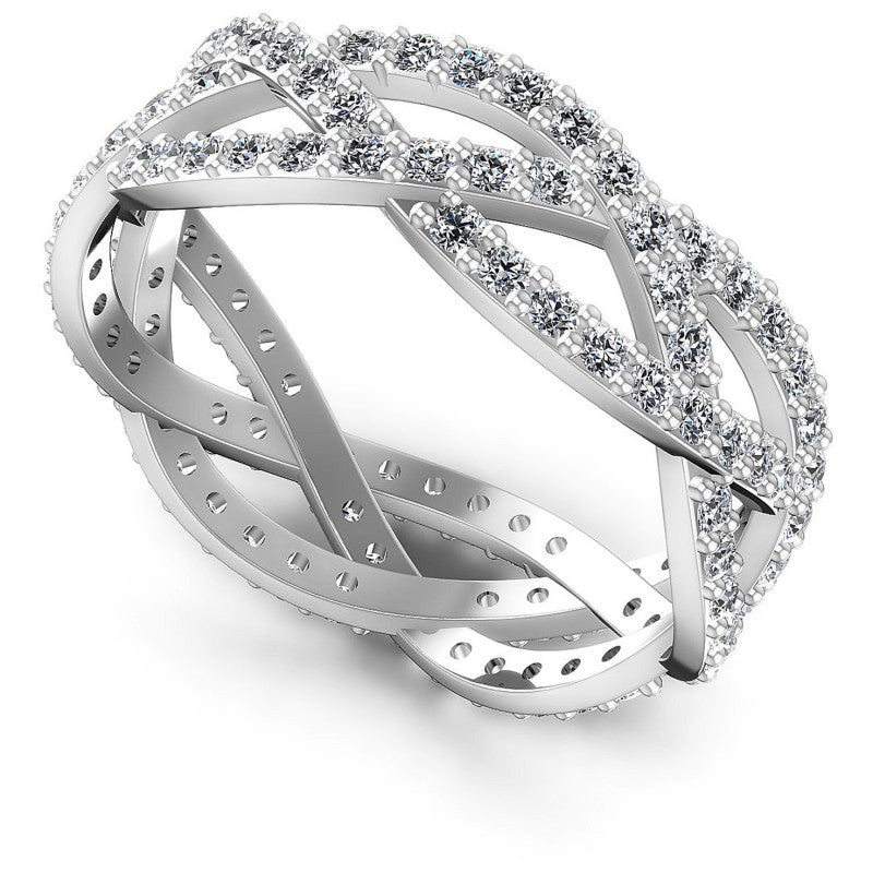 Round Diamonds 0.90CT Eternity Ring in 14KT White Gold