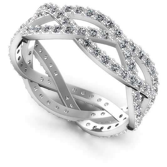 Round Diamonds 0.90CT Eternity Ring in 14KT White Gold