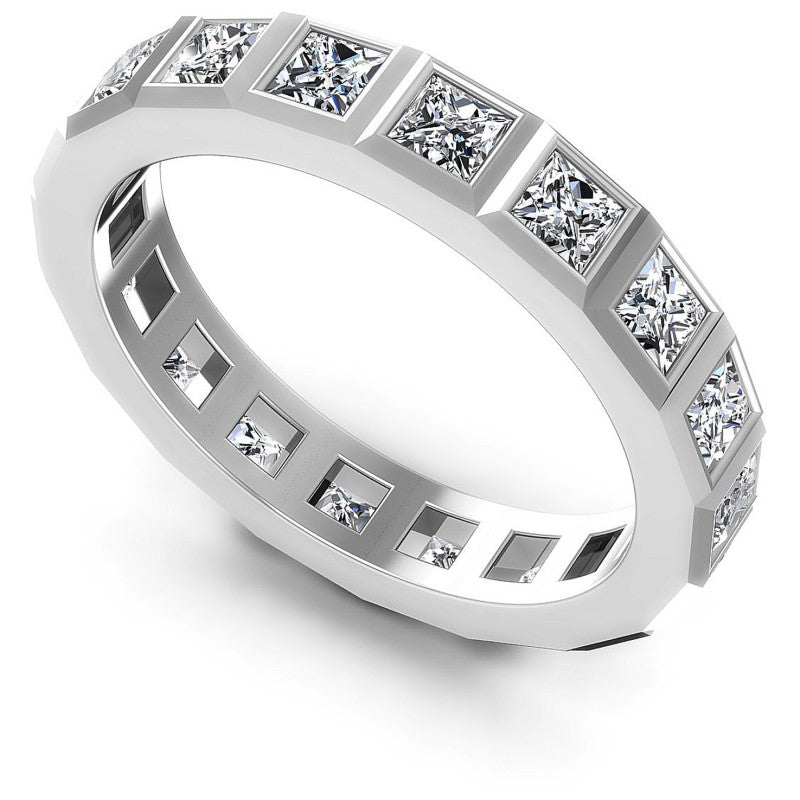 Princess Diamonds 2.10CT Eternity Ring in 14KT White Gold