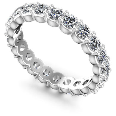 Round Diamonds 3.10CT Eternity Ring in 14KT White Gold