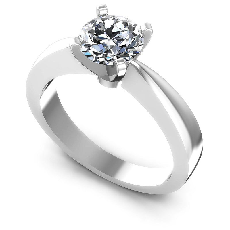 Round Diamonds 0.35CT Solitaire Ring in 14KT White Gold