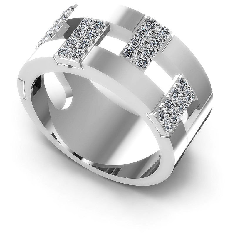 Round Diamonds 0.60CT Diamonds Wedding Band in 14KT White Gold