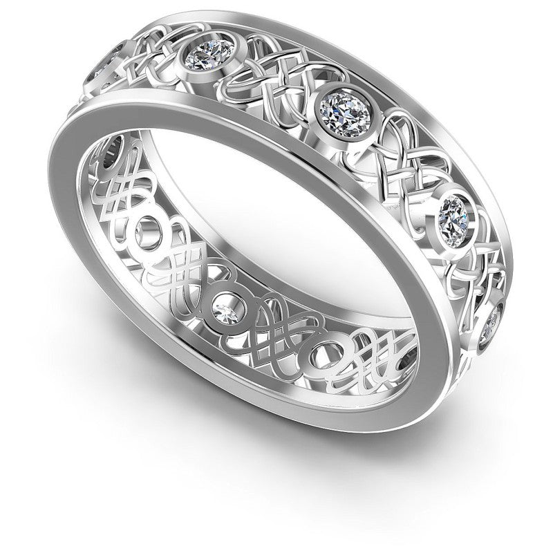 Round Diamonds 0.45CT Diamonds Wedding Band in 14KT White Gold