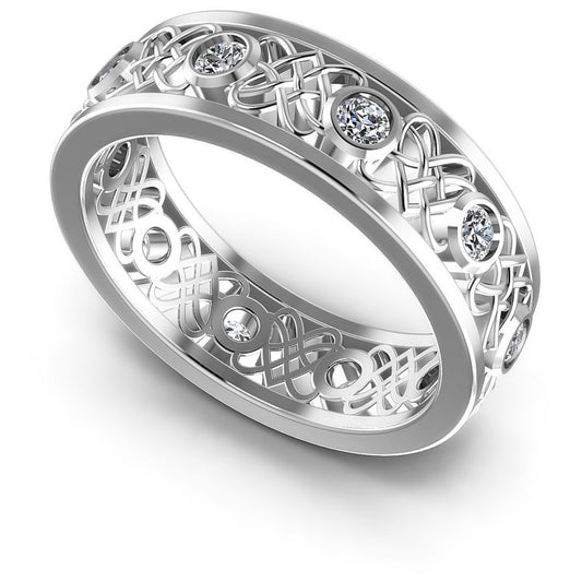 Round Diamonds 0.45CT Diamonds Wedding Band in 14KT White Gold