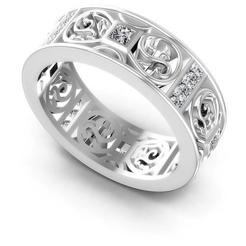 Princess Diamonds 1.40CT Diamonds Wedding Band in 14KT White Gold