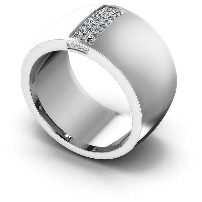 Round Diamonds 0.25CT Diamonds Wedding Band in 14KT White Gold
