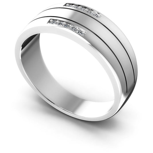 Round Diamonds 0.10CT Diamonds Wedding Band in 14KT White Gold