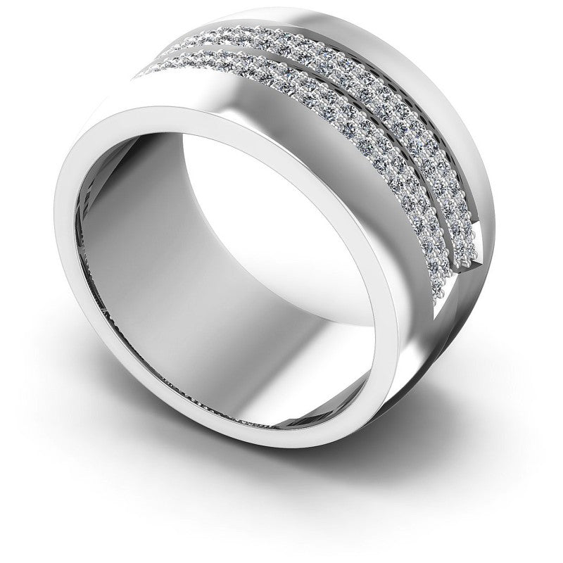 Round Diamonds 0.85CT Diamonds Wedding Band in 14KT White Gold