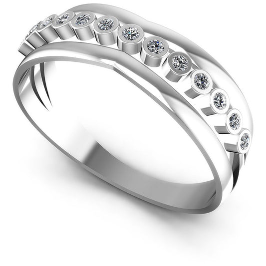 Round Diamonds 0.20CT Diamonds Wedding Band in 14KT White Gold
