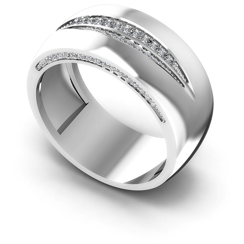 Round Diamonds 0.45CT Diamonds Wedding Band in 14KT White Gold