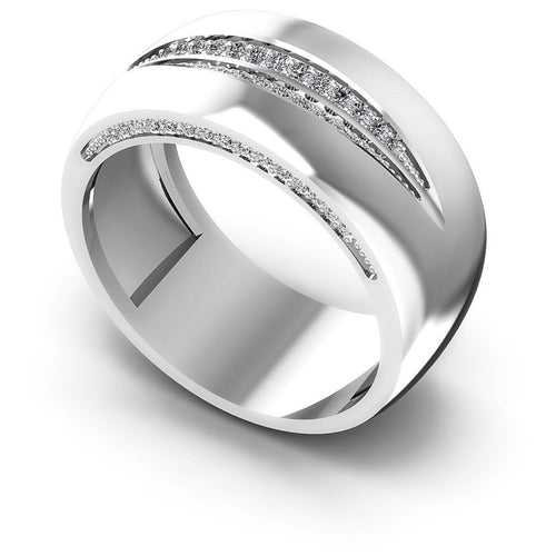Round Diamonds 0.45CT Diamonds Wedding Band in 14KT White Gold