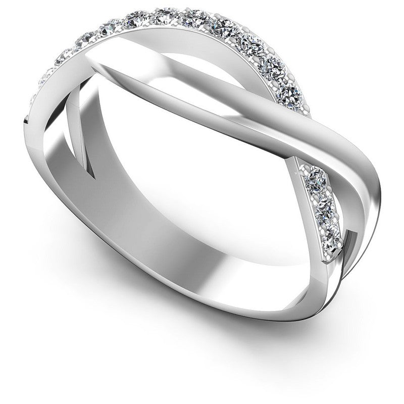 Round Diamonds 0.35CT Diamonds Wedding Band in 14KT White Gold