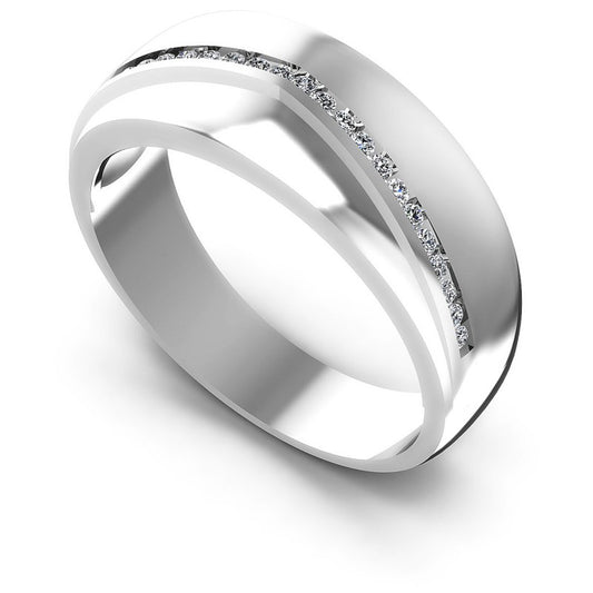 Round Diamonds 0.20CT Diamonds Wedding Band in 14KT White Gold