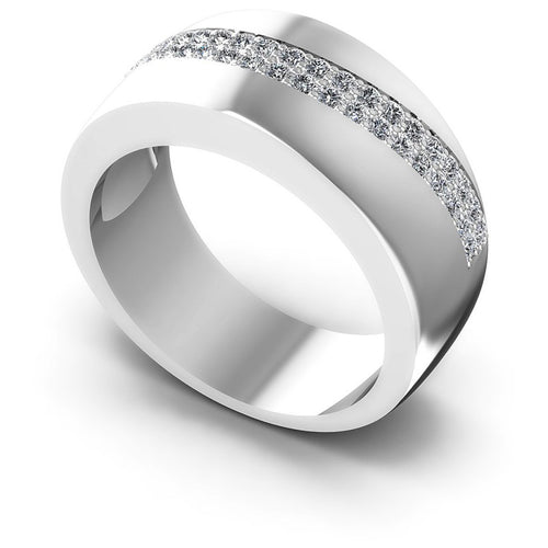 Round Diamonds 0.55CT Diamonds Wedding Band in 14KT White Gold